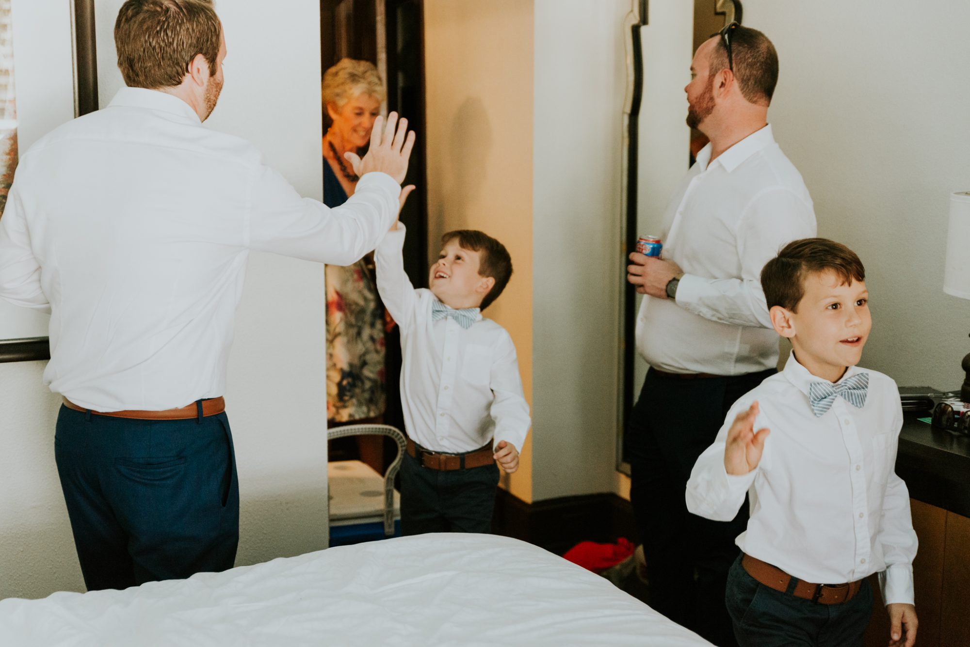 Erika and David capture a group of boys getting ready for their Key West wedding at St. Mary's rooftop cafe.