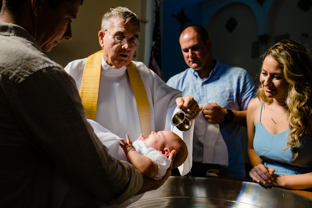 A baby being baptized in Asheville NC