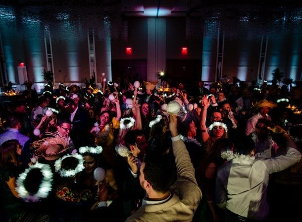 People dancing at a wedding reception