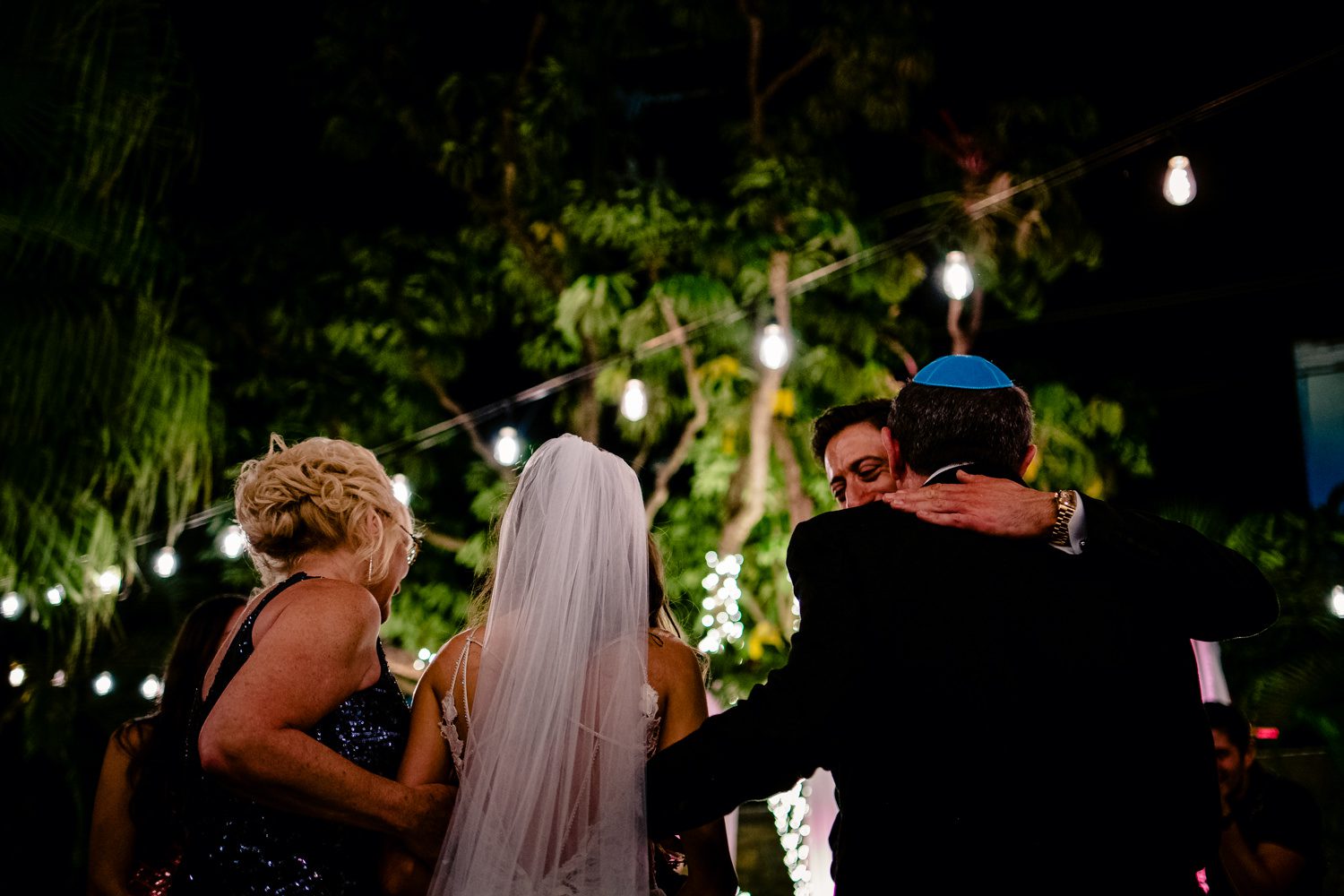 Bride and groom giving a speech at their miami wedding reception