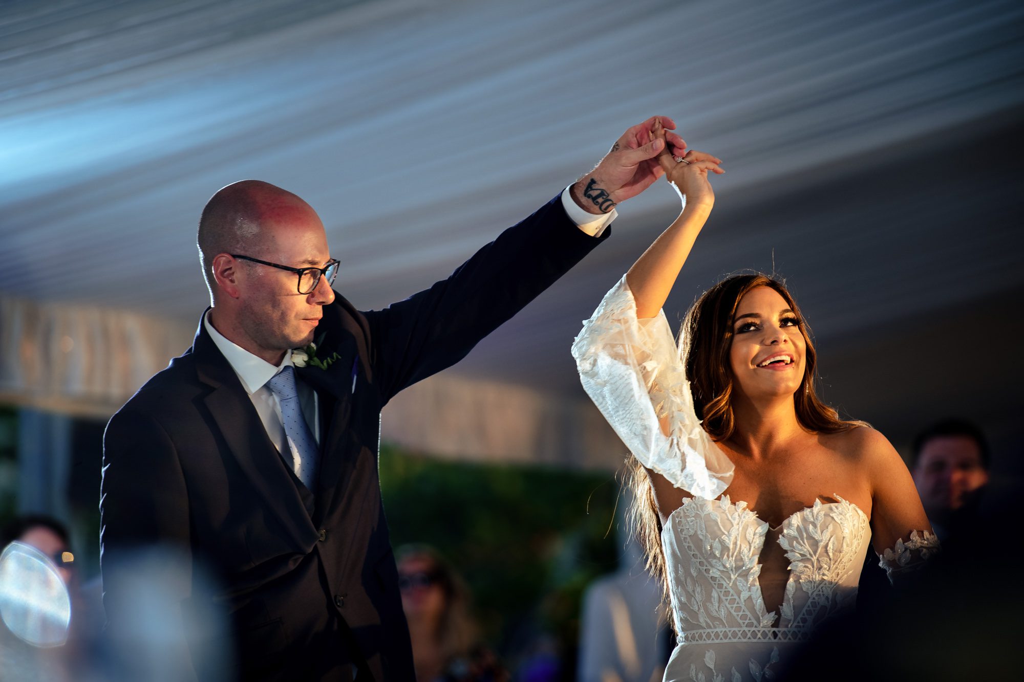 bride and grooms first dance during key west wedding