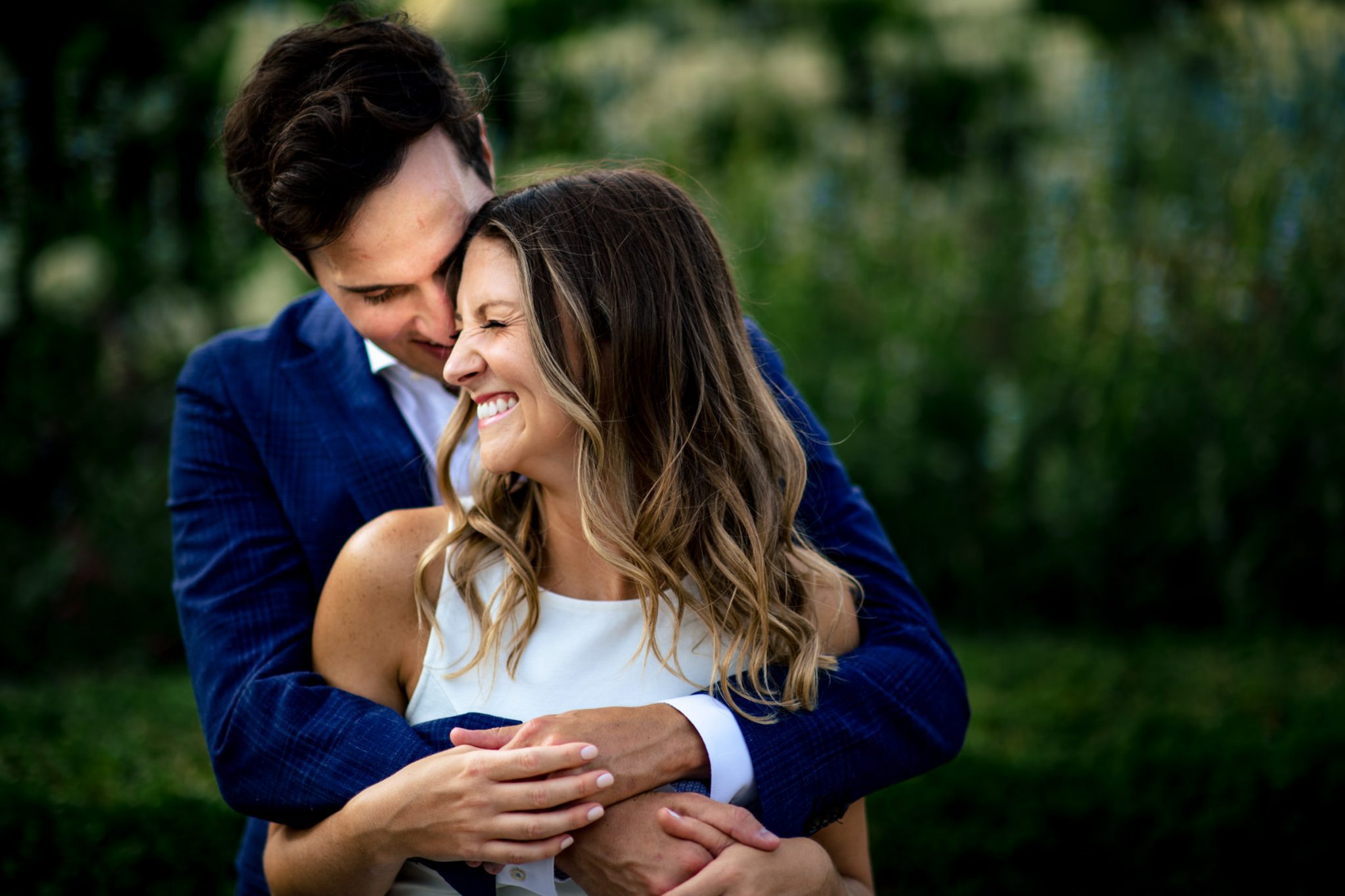 couple at grant park during Chicago engagement session