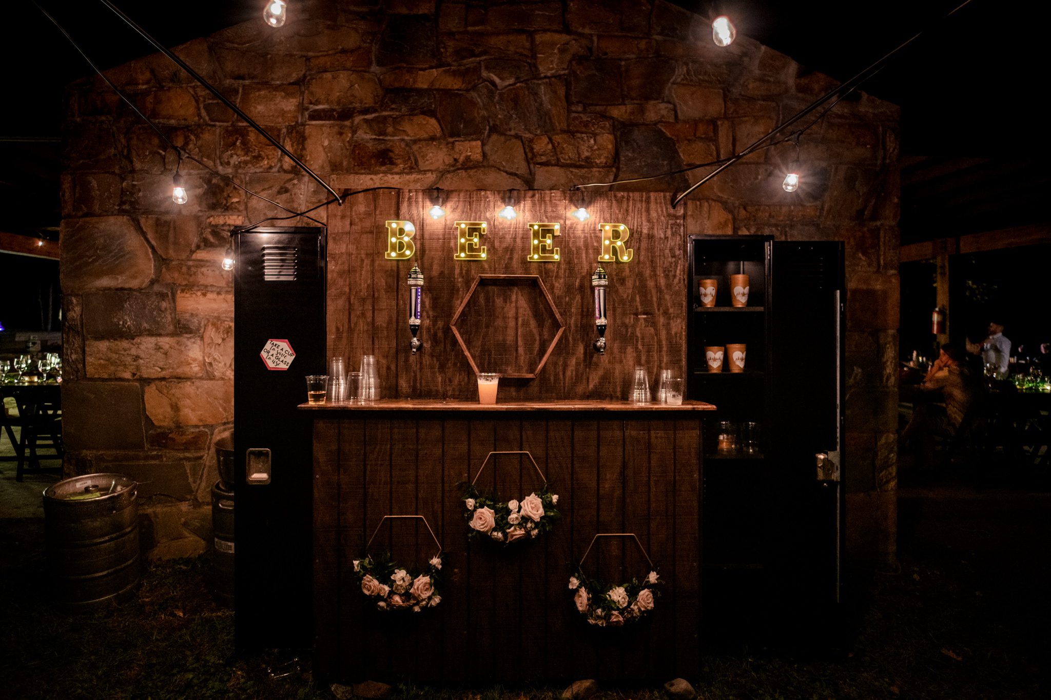 camp wedding reception at camp greystone in nc mountains
