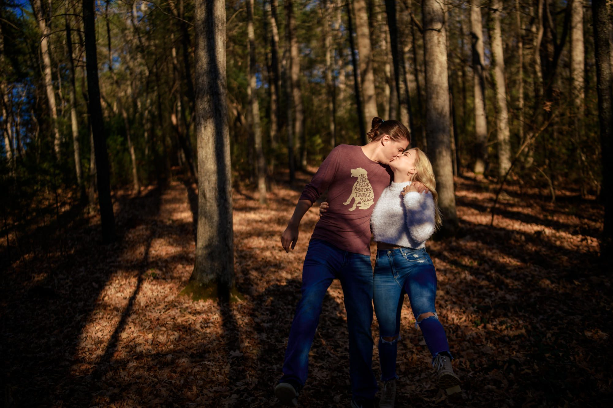 newly engaged couple take engagement photos around biltmore estate and gardens