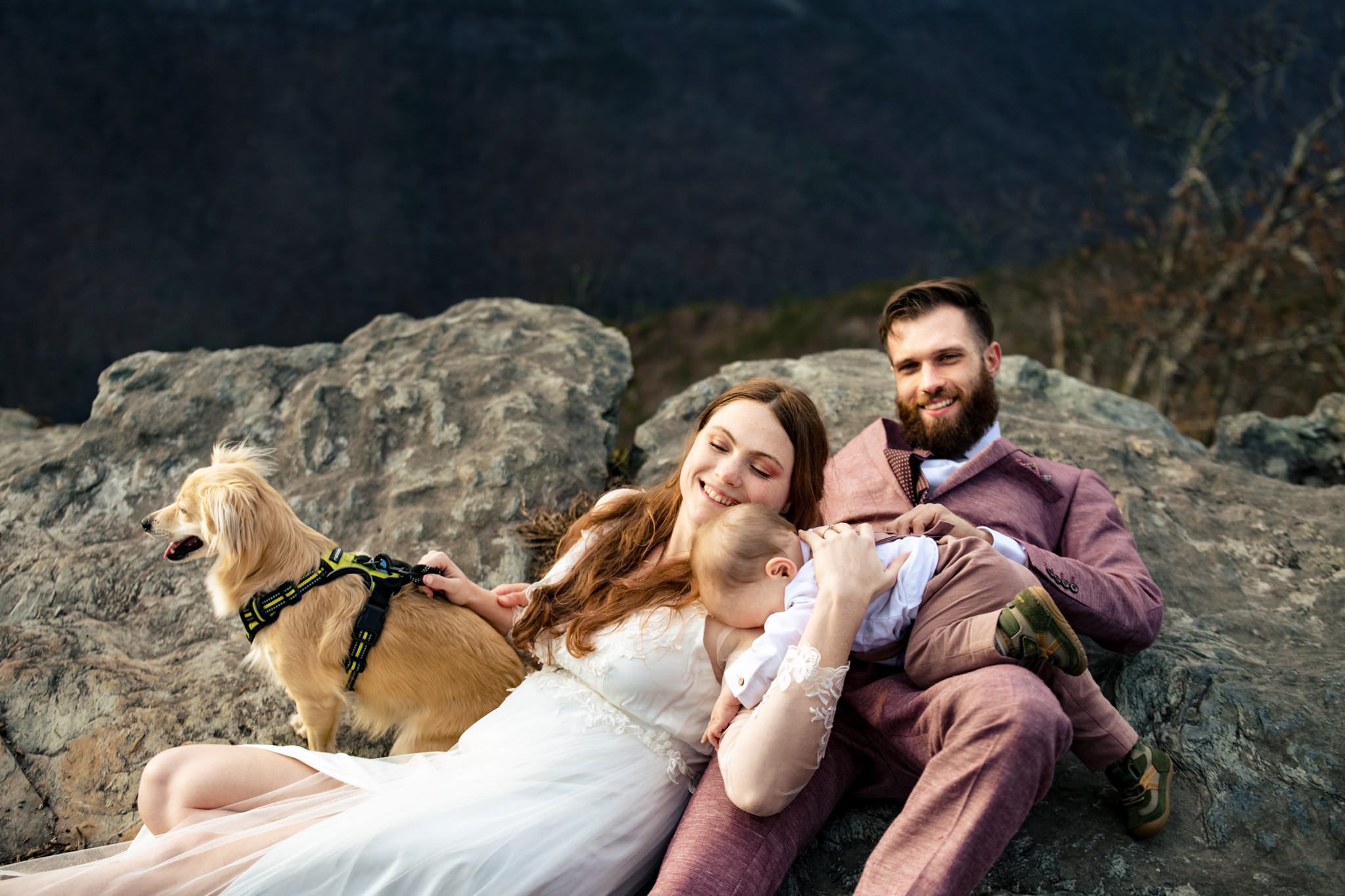 couple has a private intimate elopement at linville gorge