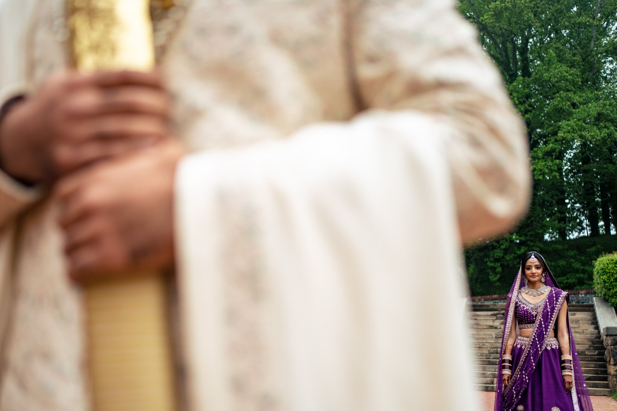 An Indian bride and groom at a Biltmore Estate wedding.